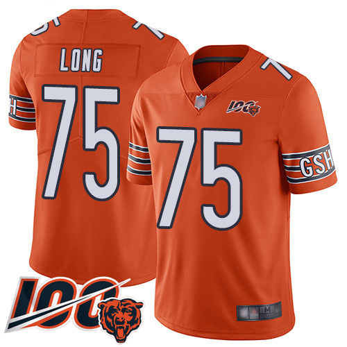 Chicago Bears Limited Orange Men Kyle Long Alternate Jersey NFL Football 75 100th Season